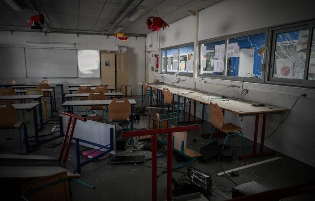 Bordeaux School Vandalized During Student Protests